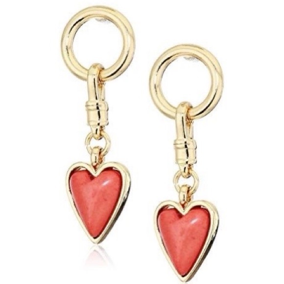 NWT BCBGeneration Cabochon Heart Drop Earrings - Picture 1 of 14